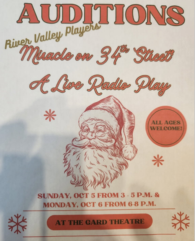 Invitation to River Valley Players Auditions for Miracle on 34th Street